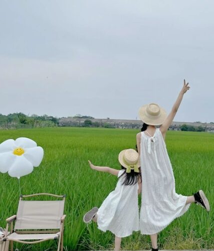 親子系列-夏季綁帶連衣裙