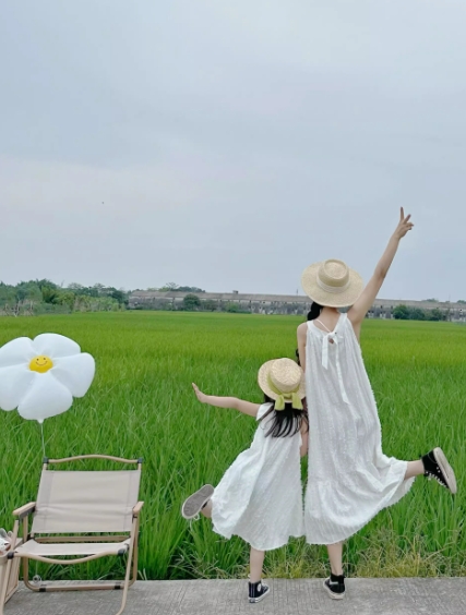 親子系列-夏季綁帶連衣裙