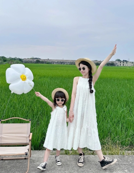 親子系列-夏季綁帶連衣裙