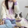 貓咪秋冬毛衣親子裝