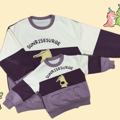 拼色立體鱷魚親子套裝 拼色立體鱷魚親子套裝