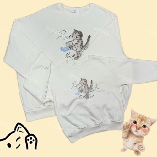 白色貓咪親子套裝