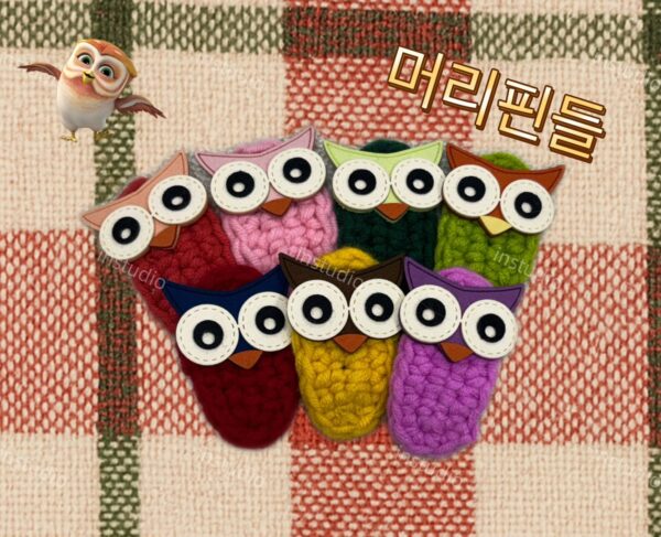 手工編織髮夾-貓頭鷹