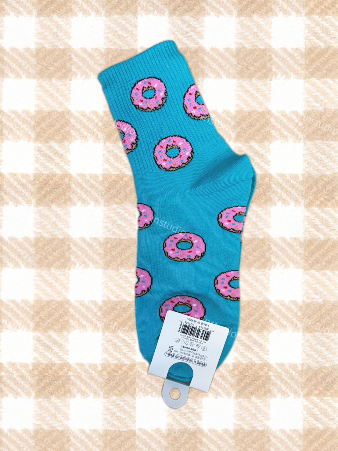 韓系甜點插畫中筒襪