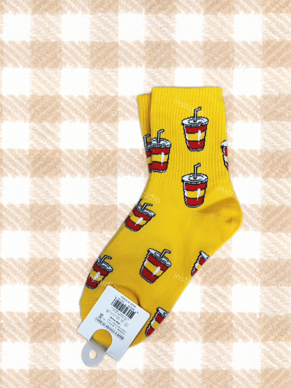 韓系甜點插畫中筒襪