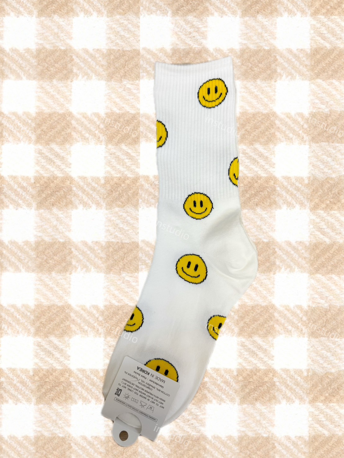 韓系簡約笑臉中筒襪 韓系簡約笑臉中筒襪