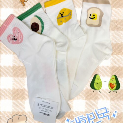 韓系簡約風點心襪