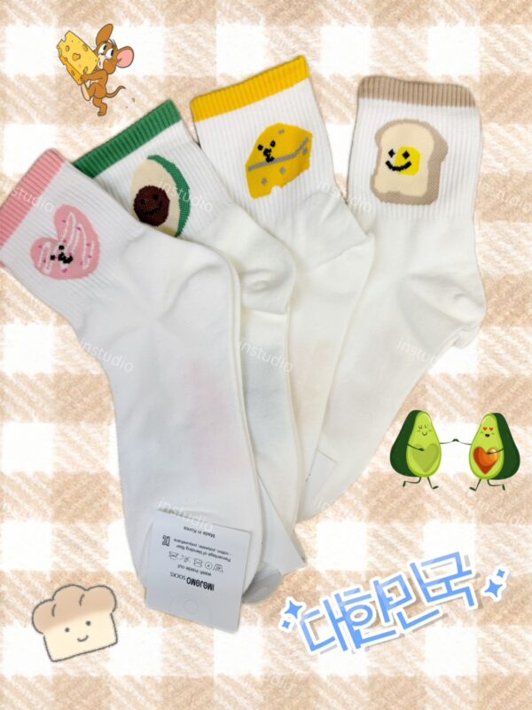 韓系簡約風點心襪